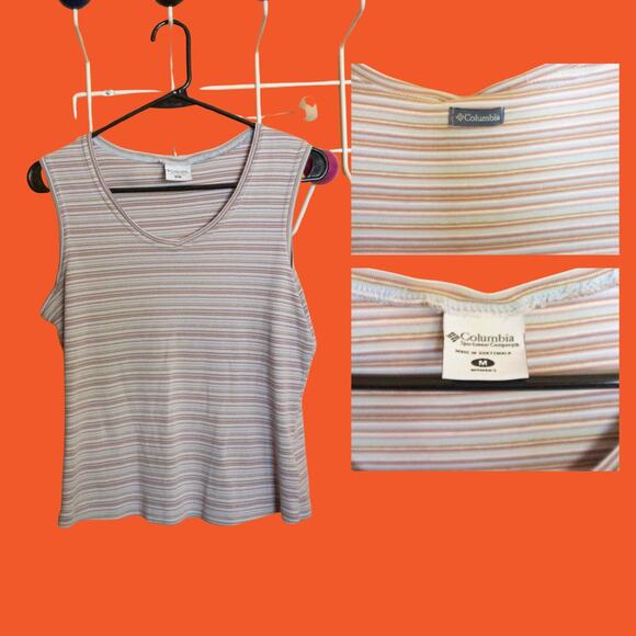 Vintage Columbia Earth Tone Striped Top – Super Soft Stretchy Tank - Picture 2 of 5